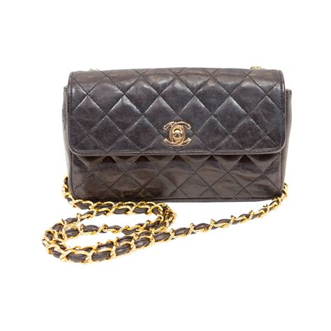 chanel handbag black quilted|Black Chanel cross body bag.